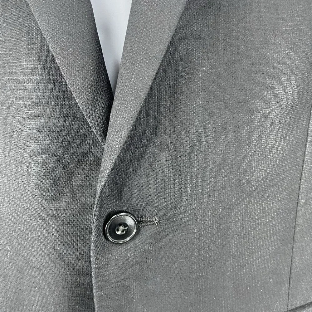 Jos A Bank 1905 Black 100% Wool Slim Fit 2 Button Vented Notch Suit Blazer 43R